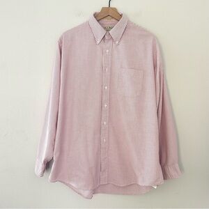 Vintage 90s Made USA LL Bean Button Down Shirt Sz XL (17 1/2 - 36) Red Stripe